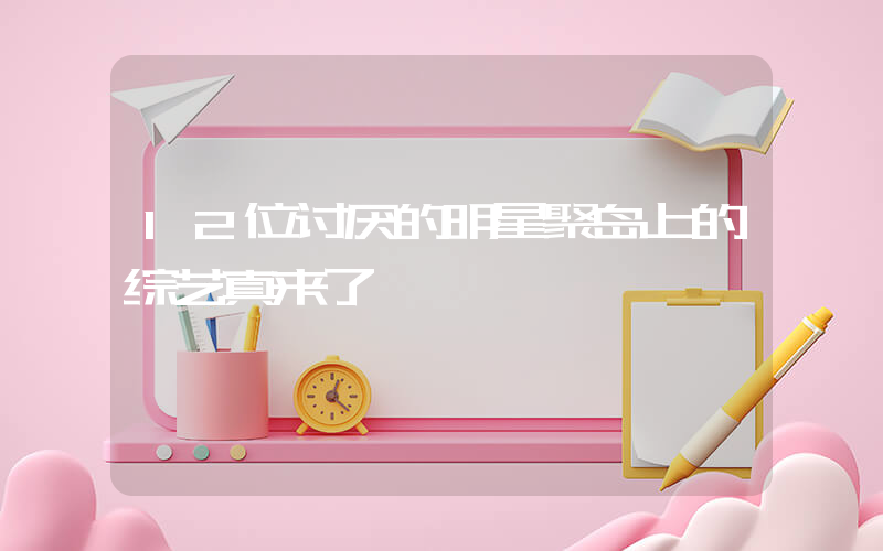 12位讨厌的明星聚岛上的综艺真来了