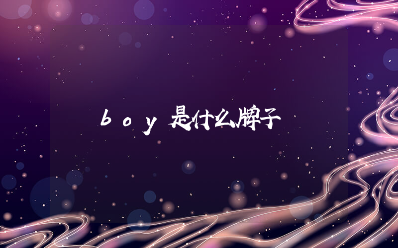 boy是什么牌子
