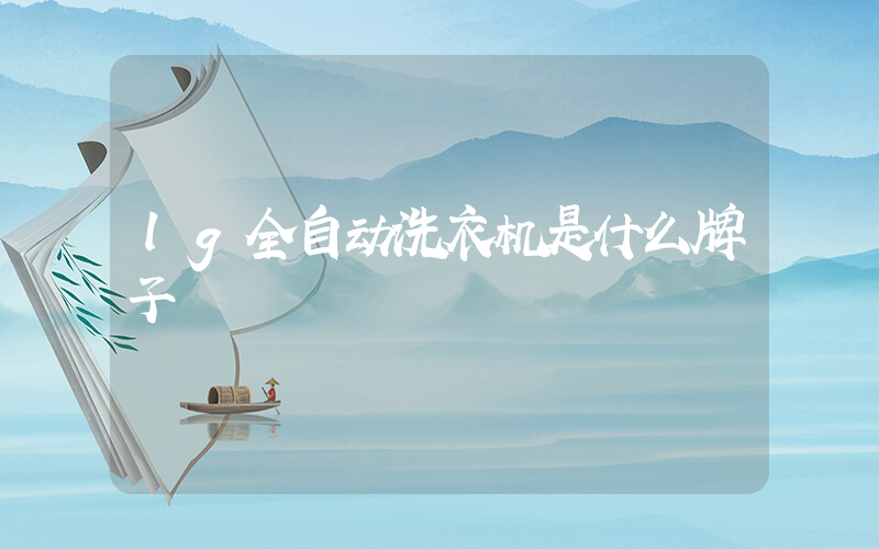 lg全自动洗衣机是什么牌子