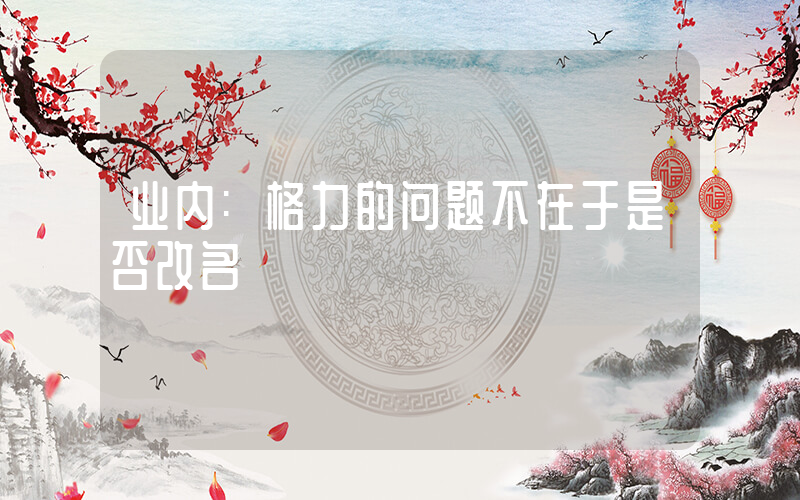 业内:格力的问题不在于是否改名