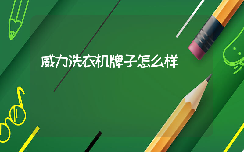 威力洗衣机牌子怎么样