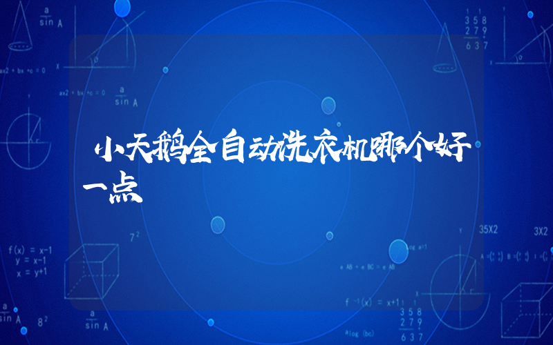 小天鹅全自动洗衣机哪个好一点