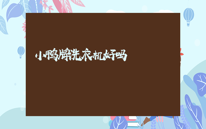 小鸭牌洗衣机好吗