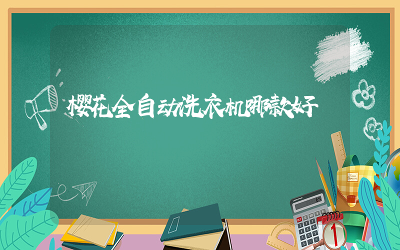 樱花全自动洗衣机哪款好