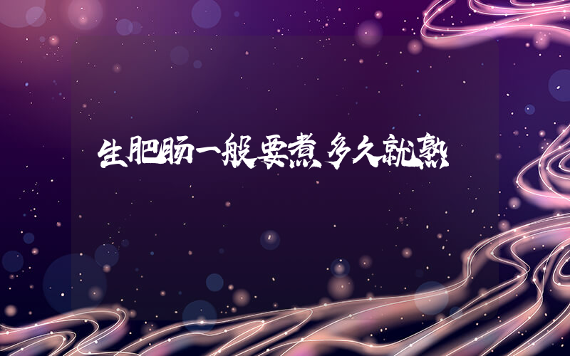 生肥肠一般要煮多久就熟