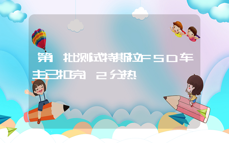 第1批测试特斯拉FSD车主已扣完12分热