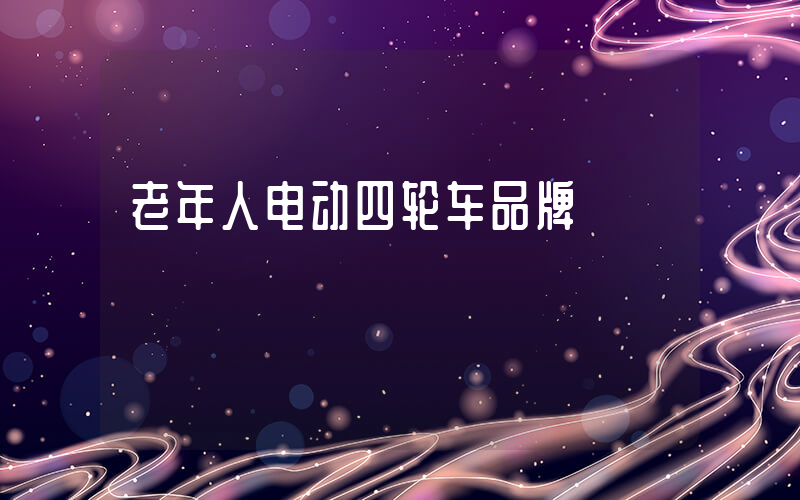 老年人电动四轮车品牌