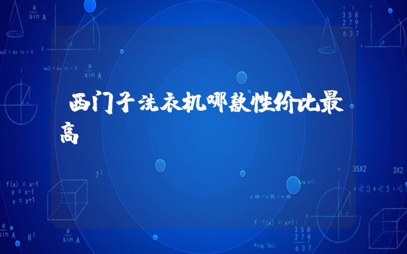 西门子洗衣机哪款性价比最高