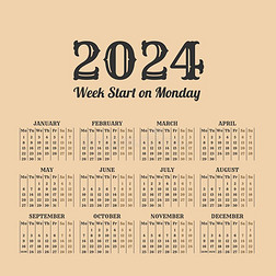 2024年日历全年表完整图