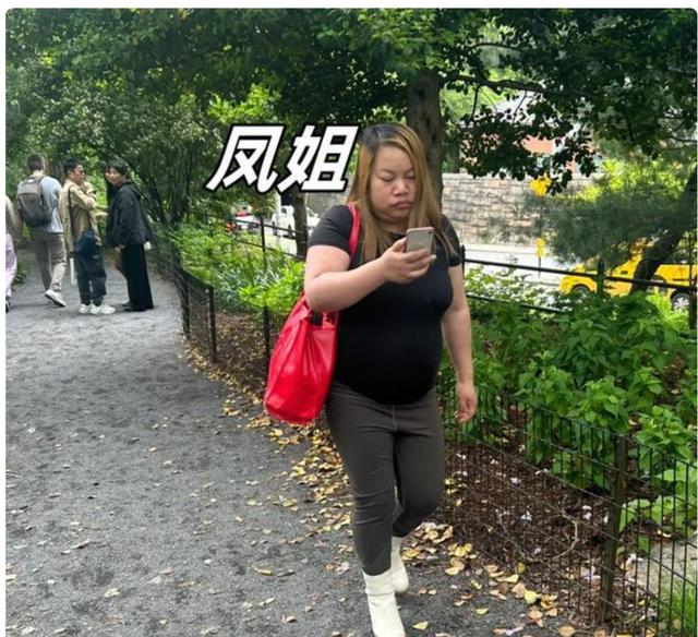 凤姐在国外被偶遇胖出双下巴